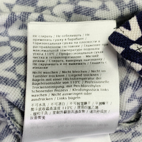 VALENTINO Size M Navy White Monogram Cotton Pique Buttoned Polo