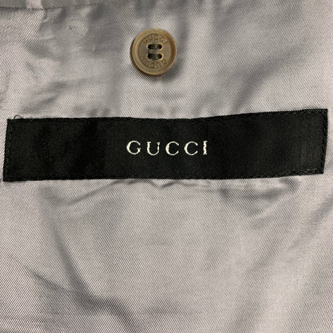 GUCCI Size 44 Black Grey Nailhead Wool Mohair Single Breasted Sport Coat