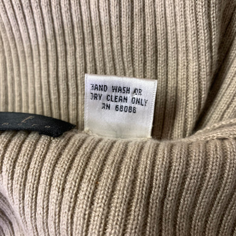 TSE Size XL Tan Knit V Neck Pullover Womens