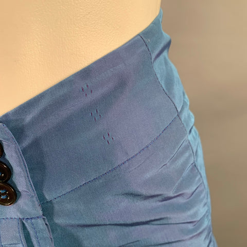 PAUW Size S Powder Blue Taffeta Bubble Hem Skirt