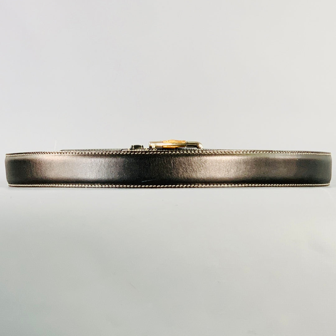 GUCCI Size 36 Black Natural Leather Bamboo Buckle Belt