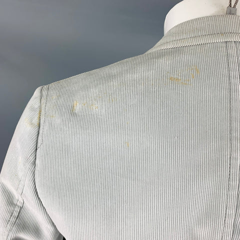 GUCCI Size 40 Grey Corduroy Cotton Peak Lapel Sport Coat