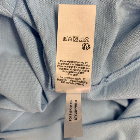 LACOSTE Size S Blue Embroidery Cotton Blend Polo