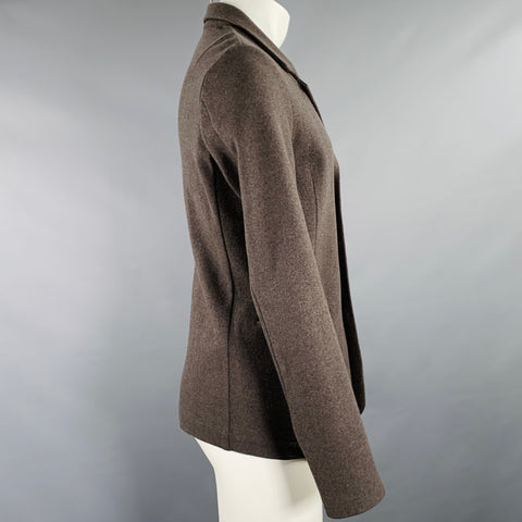 VESTE ATTACHMENT Taille M Kaki Laine Cachemire Droite Non Doublée