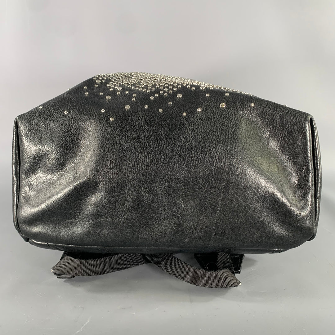 ALEXANDER MCQUEEN Black Silver Skull Leather Backpack Bags
