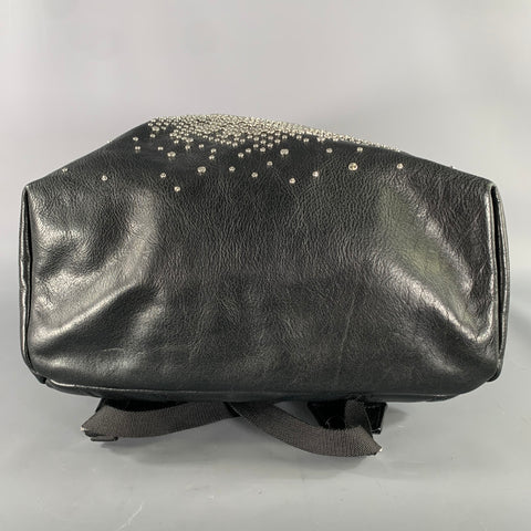 ALEXANDER MCQUEEN Black Silver Skull Leather Backpack Bags