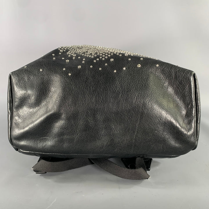 ALEXANDER MCQUEEN Black Silver Skull Leather Backpack Bags
