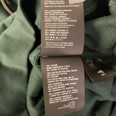 PRADA Size M Green Cotton Hooded Sweatshirt
