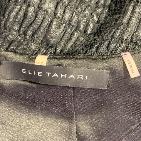 ELIE TAHARI Robe Midi Sans Manches en Mélange de Polyester Noir Taille 2