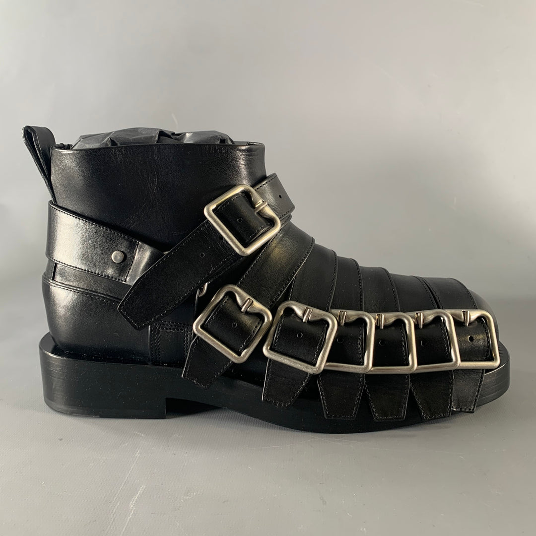 BURBERRY Size 8.5 Black Leather Pull On Boots