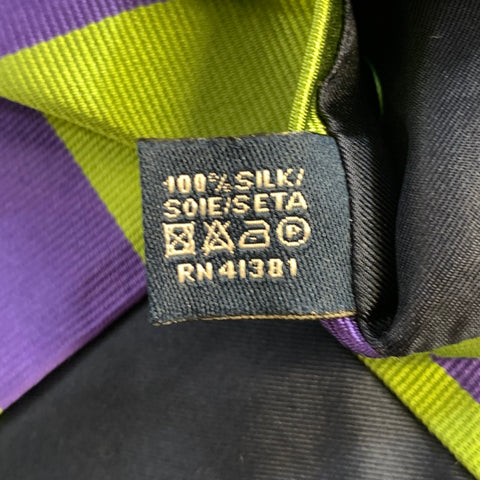 POLO Green Purple Stripe Silk Tie