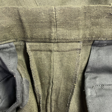 YOHJI YAMAMOTO Size XL Green Wide Leg Dress Pants
