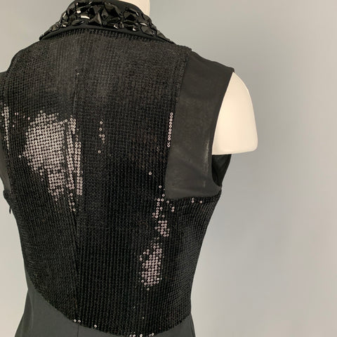 MARCELL VON BERLIN Size 4 Black Polyester Beaded Gown Evening Wear
