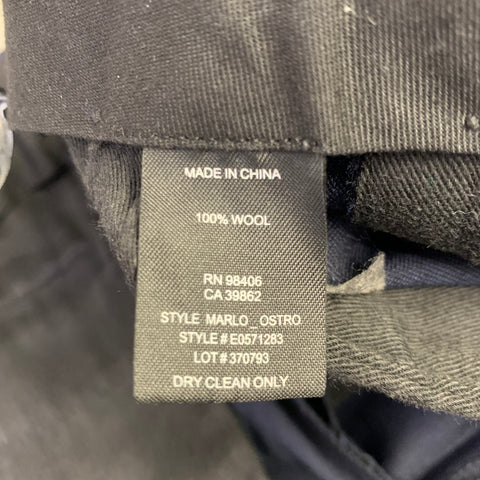 THEORY Size 38 Navy Wool Single Breasted Suit