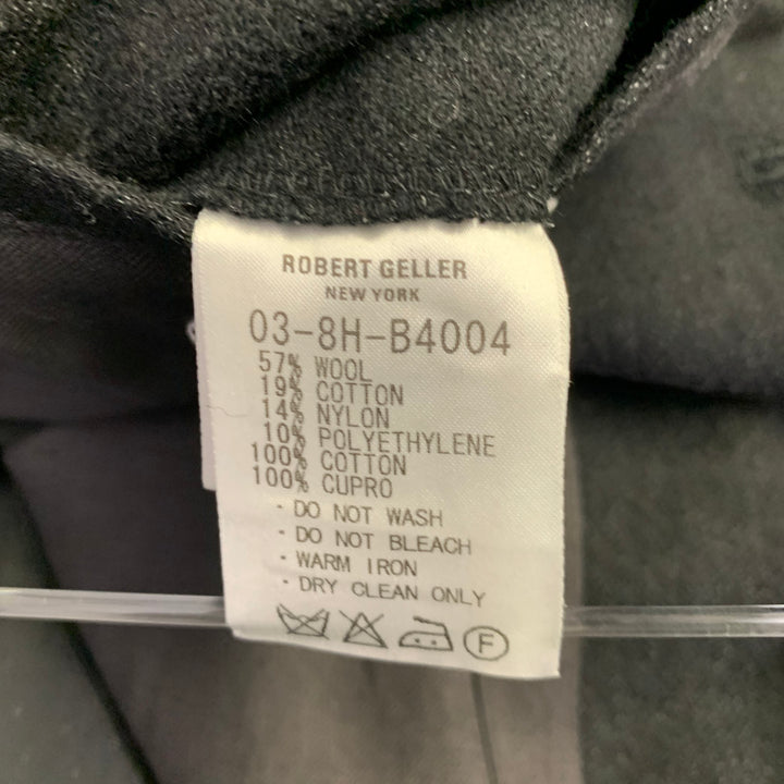 ROBERT GELLER Size M Black Shawl Collar Wool Blend Vest