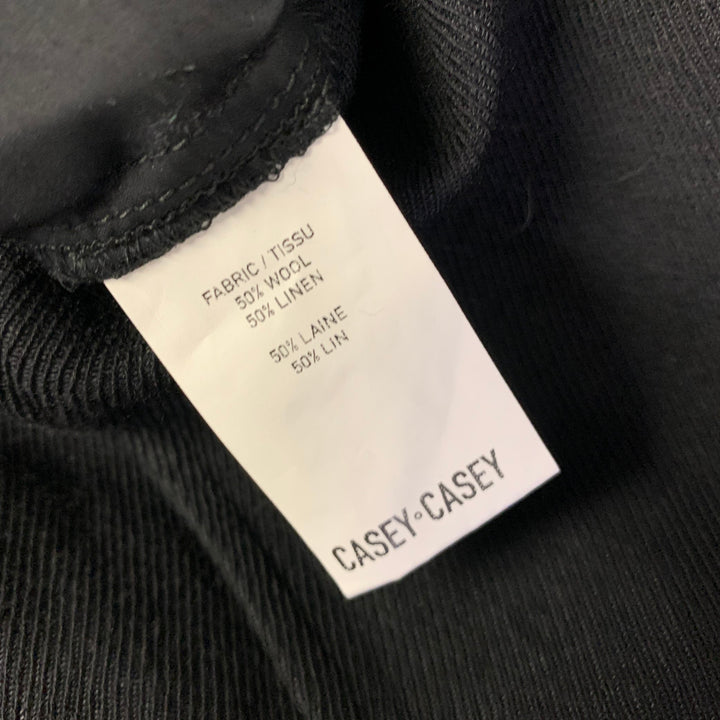 CASEY CASEY Size L Black Wool Linen 3 button Jacket