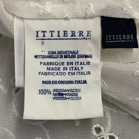 D&G by DOLCE & GABBANA Size L Cream Lace Eyelet Viscose Button Up Long Sleeve Shirt