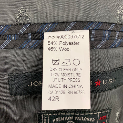 JOHN VARVATOS * U.S.A. Size 42 Black Grey Heather Notch Lapel Sport Coat