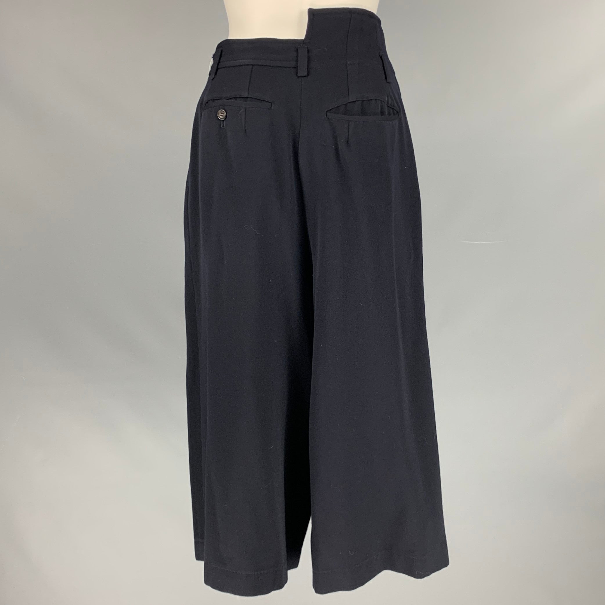 COMME des GARÇONS archive wide slacks 極太 COMME des GARCONS 1988 Size M Navy Wool Drop Crotch Wide Leg Dress