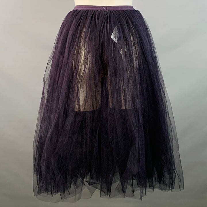 REPETTO Size XS/S Purple Tulle Ballerina Elastic Waistband Midi Skirt