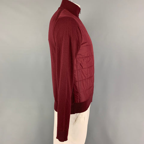 BELSTAFF Size L Burgundy Mixed Fabrics Wool Polyester Zip Up Jacket