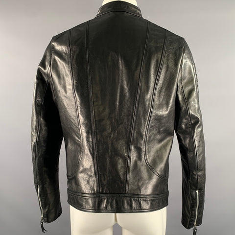 WEST COAST LEATHER Size M Black Leather Moto Racer Jacket