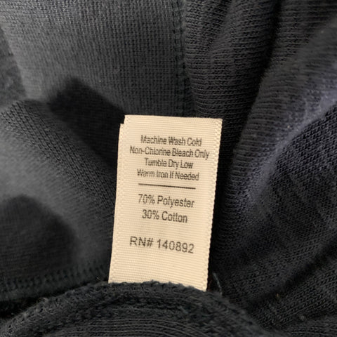 MARINE LAYER Size L Navy White Color Block Polyester Blend Terry Polo