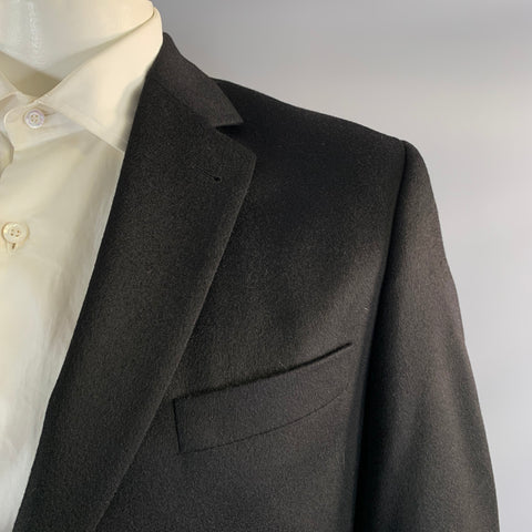 JACK VICTOR Chest Size 42 Black Cashmere Notch Lapel Sport Coat
