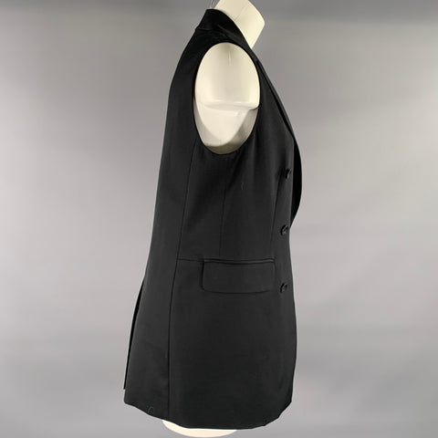 RAG & BONE Size 8 Black Wool Blend Double Breasted Vest