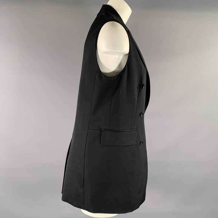 RAG & BONE Size 8 Black Wool Blend Double Breasted Vest