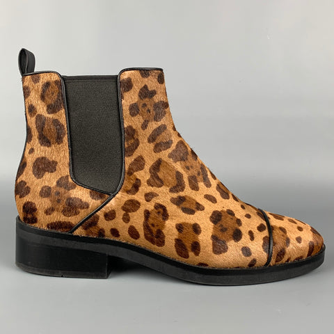 COLE HAAN Talla 10 Botas Chelsea Mara con estampado animal beige y marrón