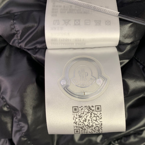 MONCLER Size L Black Polyamide Blend Softshell Hooded Zip Up Vest