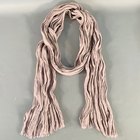 JOHN VARVATOS Purple Lavender Linen Blend Fringe Scarf