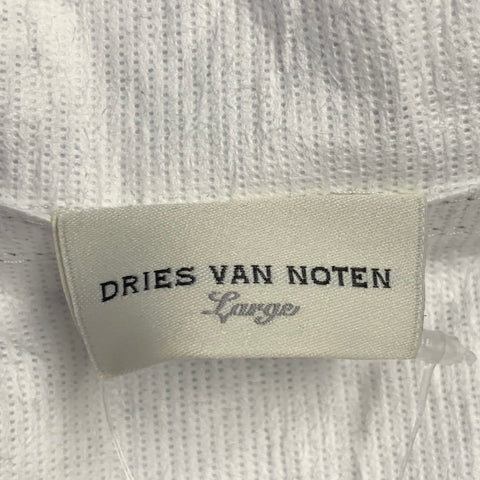 DRIES VAN NOTEN Size L Black White Polyethylene Blend Zip Up  Hooded Coat
