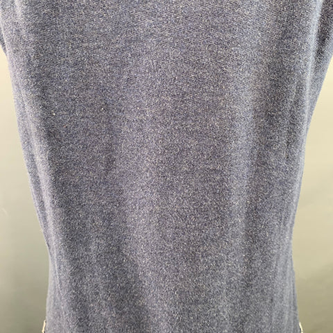 ROCHAMBEAU Size XL Navy White Cotton Polyester Raw Edge T-shirt