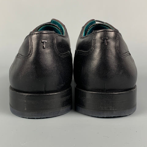 TED BAKER Size 12 Black Leather Derby Lace-Up Shoes