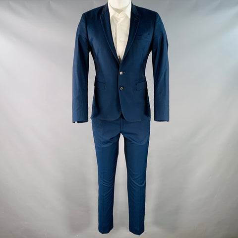 THE KOOPLES Size S Navy Wool Fitted Single Breasted Peak Lapel Suit
