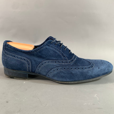 PAUL SMITH Size 6 Blue 568507 Suede Wingtip Lace Up Shoes