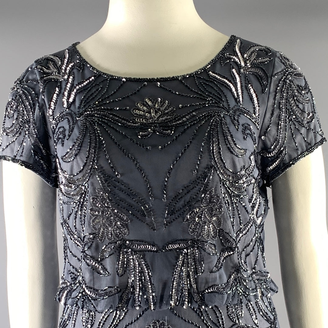 ADRIANNA PAPELL Size L Moonscape Floral Long Cocktail Dress