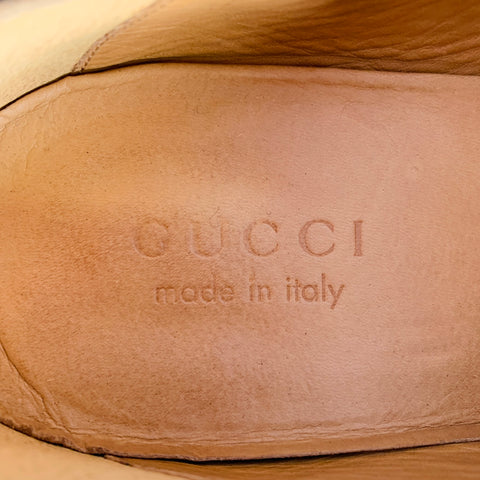GUCCI Size 10.5 Black Gold Leather Moccasin Loafers