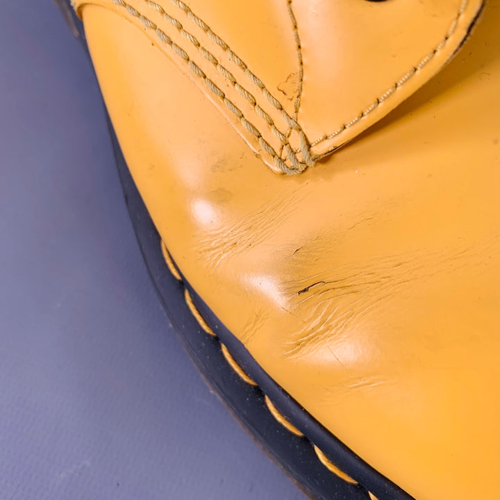 DR. MARTENS Size 8 Yellow Leather Lace-Up Boots