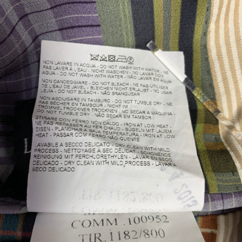 ETRO Size 48 Cream Beige Seersucker Cotton Sport Coat