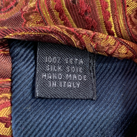 WILKES BASHFORD Brown Orange Paisley Silk Tie