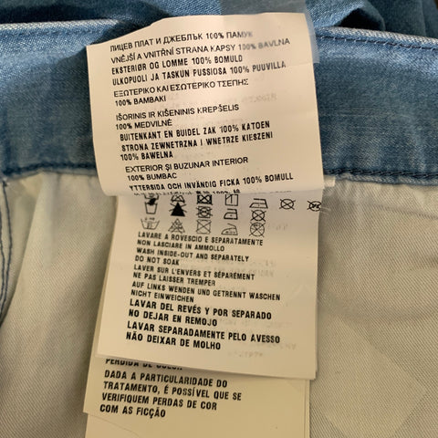 PRADA Size 36 Light Blue Wash Cotton Button Fly Jeans