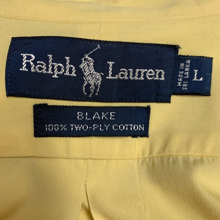 RALPH LAUREN Size XL Yellow Cotton Button Down Long Sleeve Shirt