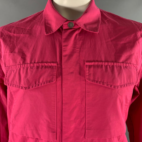 BARACUTA Size 42 Pink Fuchsia Polyester Cotton Shirt Jacket Jacket
