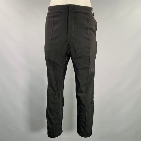 HAIDER ACKERMANN Taille 34 Pantalon fuseau noir en laine et polyamide