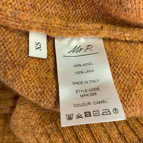 MR. PORTER Size XS Orange Camel Wool Crew Neck Sweater