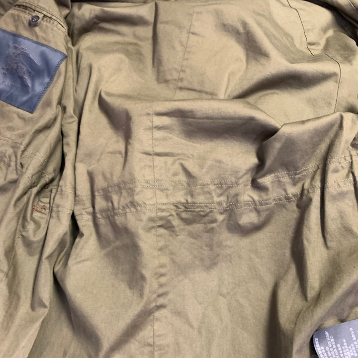 BURBERRY PRORSUM SS12 Size 36 Green Olive Twill Cotton Hooded Coat