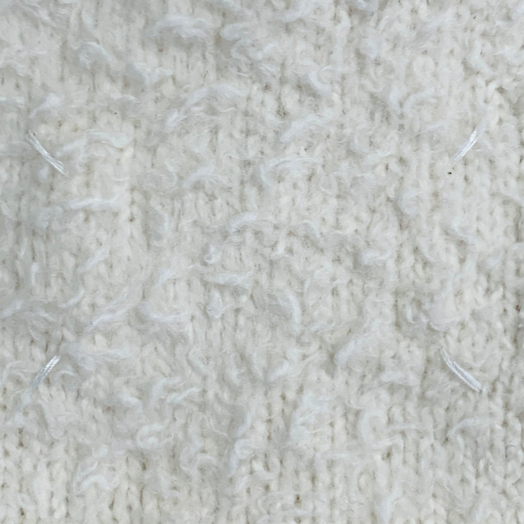 MAISON MARGIELA Size XS Cream Cotton Polyamide Shaggy Knit Cardigan